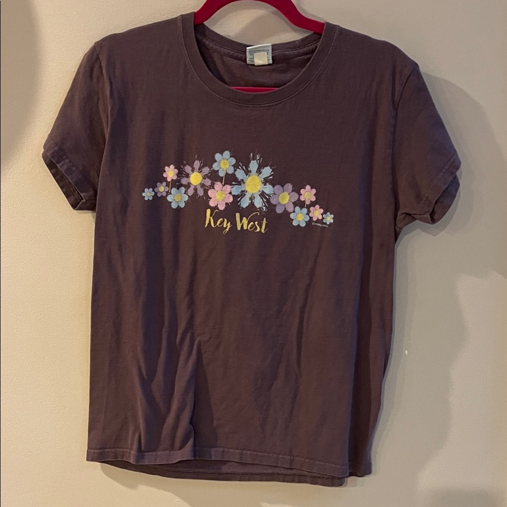 Key West Women’s Floral Graphic Tee - Purple Size Medium